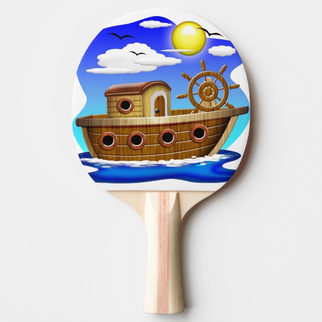 Fiskebåt Cartoon  Pingisracket (Framsidan)