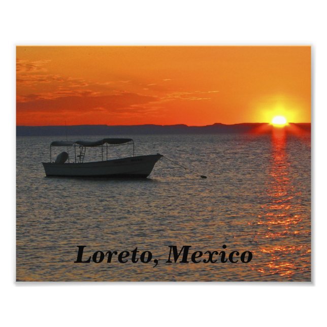 Fiskebåt, Loreto Mexico Photo Print Fototryck (Framsidan)