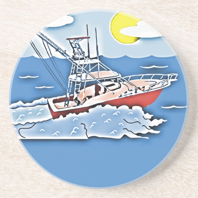 Fiskebåt på sjögångarna underlägg (Framsidan)