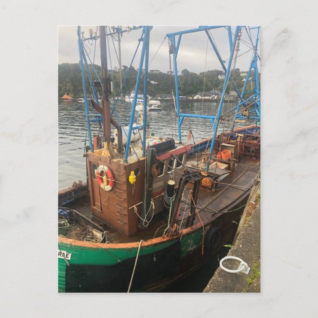 Fiskebåt, Tobermory, Isle of Mull, Skottland Helg Vykort (Framsida)