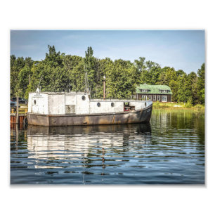 Fiskebåt utanför ön Washington Fototryck