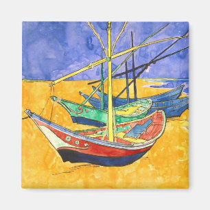 Fiskebåtar Beach Saintes-Maries Van Gogh-Bran Magnet