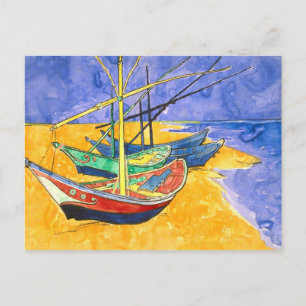 Fiskebåtar Beach Saintes-Maries Van Gogh-Bran Vykort