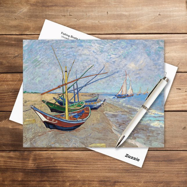 Fiskebåtar Beach Vincent van Gogh Vykort (Skapare uppladdad)