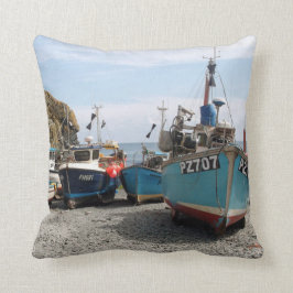 Fiskebåtar Cadgwith Cornwall England Kudde