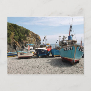 Fiskebåtar Cadgwith Cornwall England Vykort