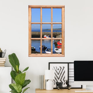 Fiskebåtar - Faux Window Effect Poster