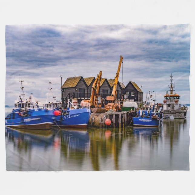 FISKEBÅTAR FLEECEFILT (Framsidan (Horisontell))