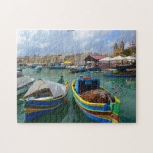 Fiskebåtar från Malta. Pussel