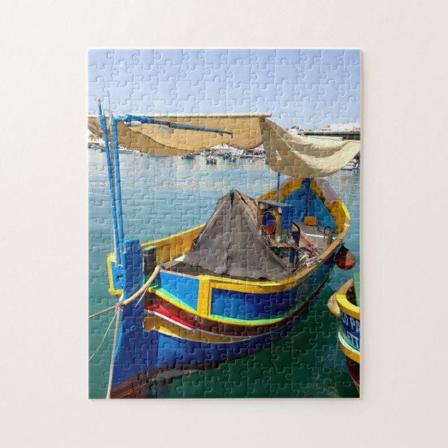 Fiskebåtar från Malta. Pussel (Vertikal)