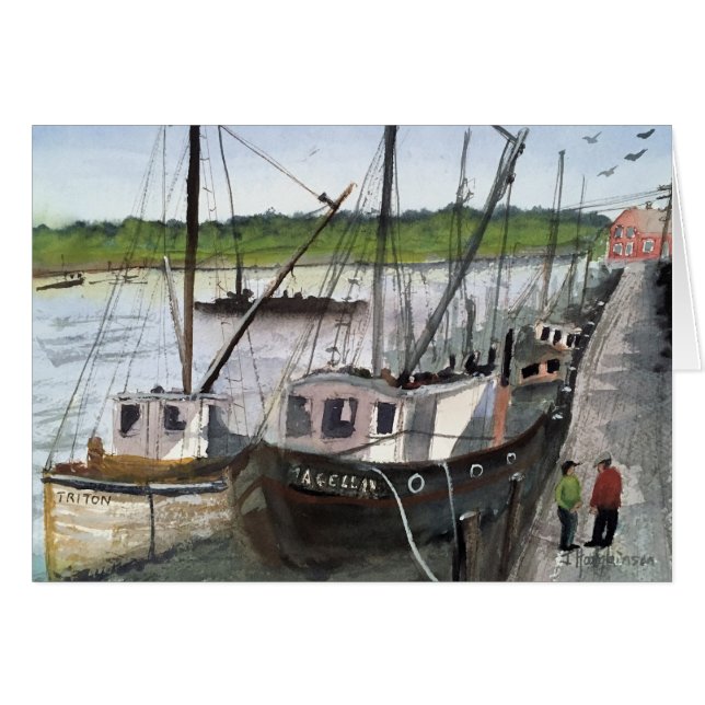 FISKEBÅTAR HÄLSNINGSKORT (Framsidan Horizontal)