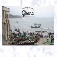 Fiskebåtar i Bukt i Guinea Ghana