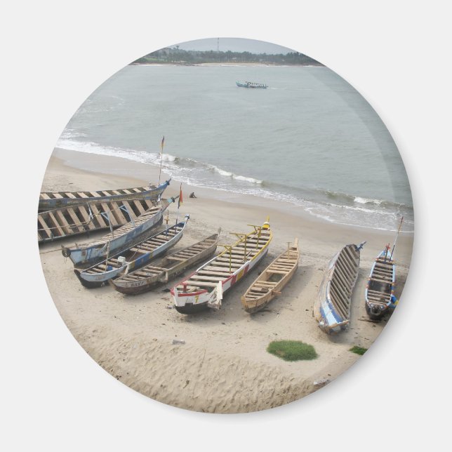 Fiskebåtar i Elmina, Ghana Magnet (Framsidan)