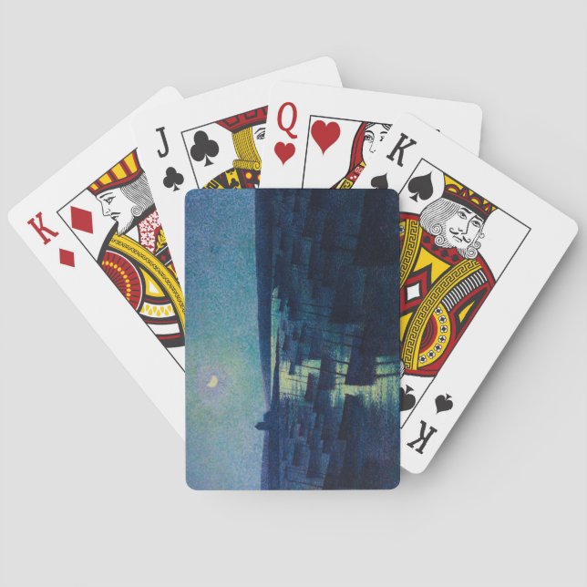 Fiskebåtar i månljuset (Camaret, Frankrike) Casinokort (Baksidan)