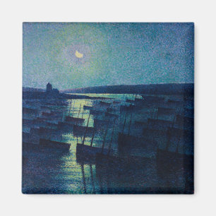 Fiskebåtar i månljuset (Camaret, Frankrike) Magnet