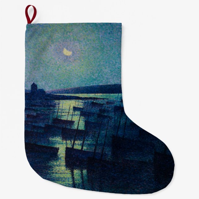 Fiskebåtar i månljuset (Camaret, Frankrike) Stor Julstrumpa (Framsidan)