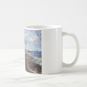 Fiskebåtar i stranden kaffemugg