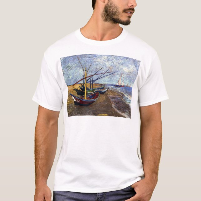 Fiskebåtar i stranden t shirt (Framsida)