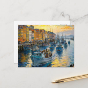 Fiskebåtar Lämnande hamn, Claude Monet,Solnedgång Vykort