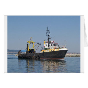 Fiskebåtar med rost hälsningskort