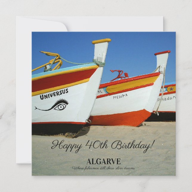 Fiskebåtar på Algarve's Beach Photo (Framsida)