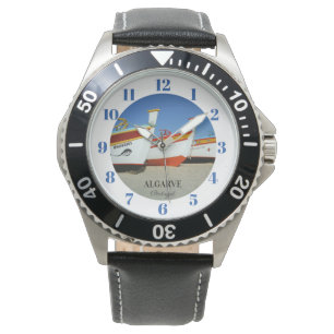 Fiskebåtar på Algarve's Beach Photo Armbandsur