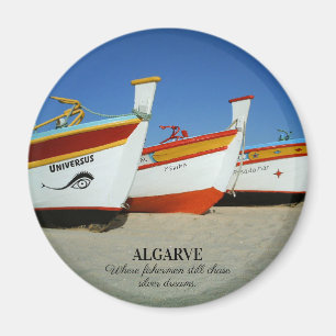Fiskebåtar på Algarve's Beach Photo Magnet