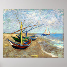 Fiskebåtar på Saintes-Maries Beach - Van Gogh Poster