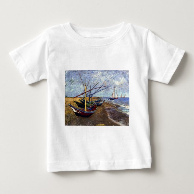 Fiskebåtar på strand tee (Framsida)