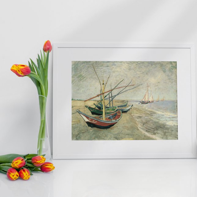 Fiskebåtar på stranden av Vincent van Gogh Poster (Skapare uppladdad)