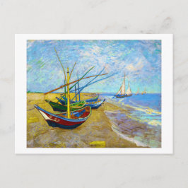 Fiskebåtar på stranden av Vincent Van Gogh Vykort
