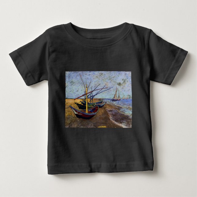 Fiskebåtar på stranden tee shirt (Framsida)