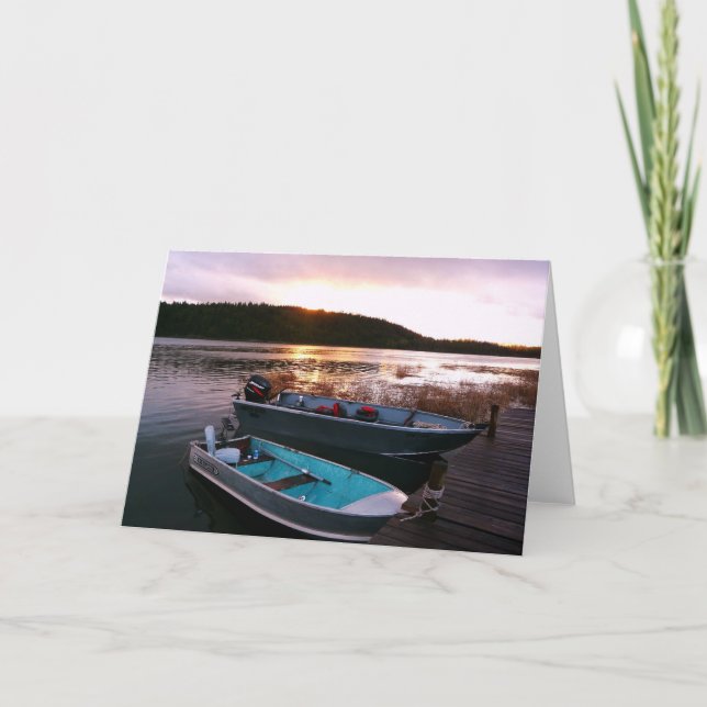 Fiskebåtar på sundownen kort (Framsida)