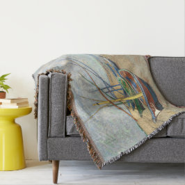 Fiskebåtar vid stranden av Vincent Van Gogh Filt