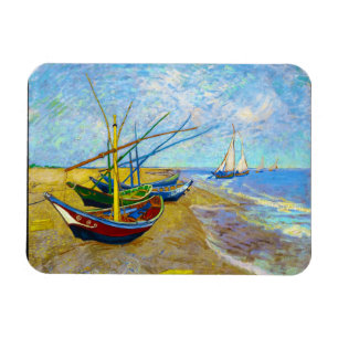 Fiskebåtar vid stranden av Vincent Van Gogh Magnet