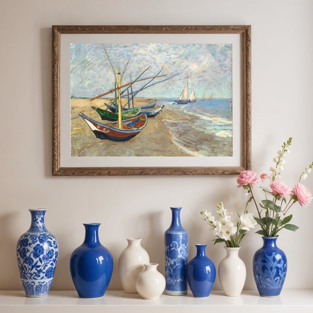 Fiskebåtar vid stranden av Vincent Van Gogh Poster (Skapare uppladdad)