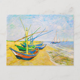 Fiskebåtar vid stranden Saintes-Mariesf Vykort