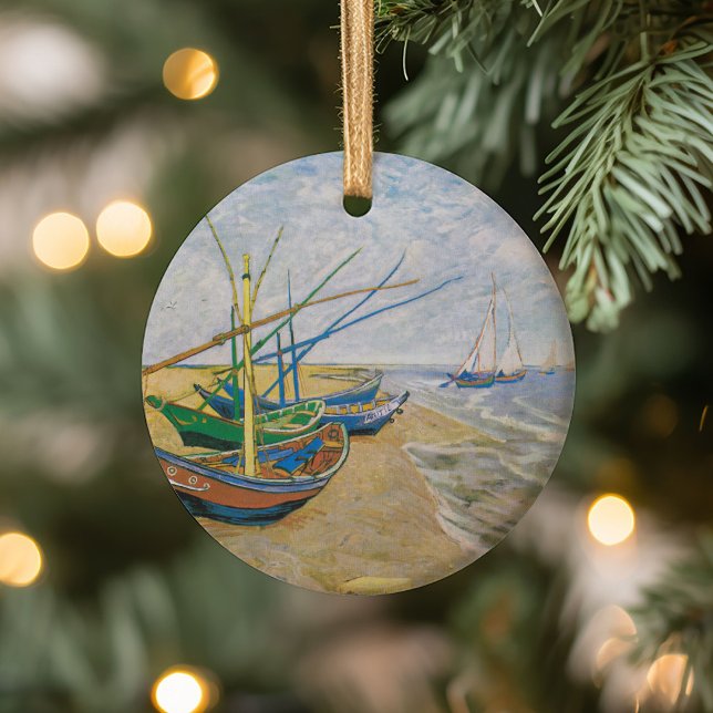 Fiskebåtar | Vincent van Gogh Julgransprydnad Keramik (Skapare uppladdad)