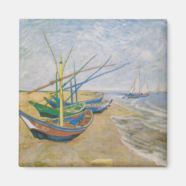 Fiskebåtar | Vincent Van Gogh Magnet (Framsidan)