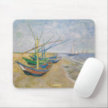 Fiskebåtar | Vincent Van Gogh Musmatta<br><div class="desc">Fiskebåtar vid stranden vid Saintes-Maries (1888) av den nederländske postimponerande konstnären Vincent Van Gogh. Originalteckningar är en olja på sjölandskapet på arbetsytan som målar upp flera fiskebåtar på havets strand. Använda verktygen för att lägga till anpassningsbar eller anpassa bilden.</div>