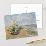 Fiskebåtar | Vincent van Gogh Vykort<br><div class="desc">Fiskebåtar vid stranden vid Saintes-Maries (1888) av den nederländske postimponerande konstnären Vincent Van Gogh. Originalteckningar är en olja på sjölandskapet på arbetsytan som målar upp flera fiskebåtar på havets strand. Använda verktygen för att lägga till anpassningsbar eller anpassa bilden.</div>