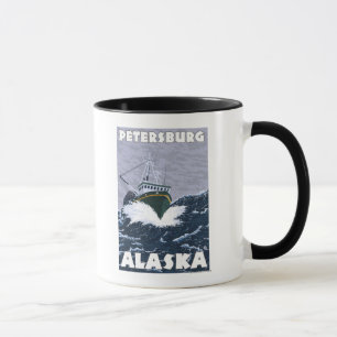 Fiskebåtplats - Petersburg, Alaska Mugg