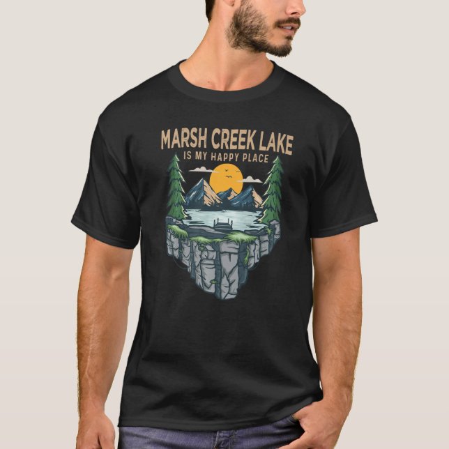 Fiskebåtskampanj Mitt Lycklig Ställe Marsh Cree T Shirt (Framsida)