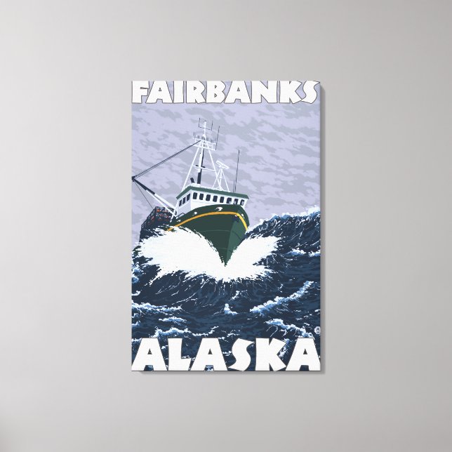 Fiskebåtsscen - Fairbanks, Alaska Canvastryck (Framsida)