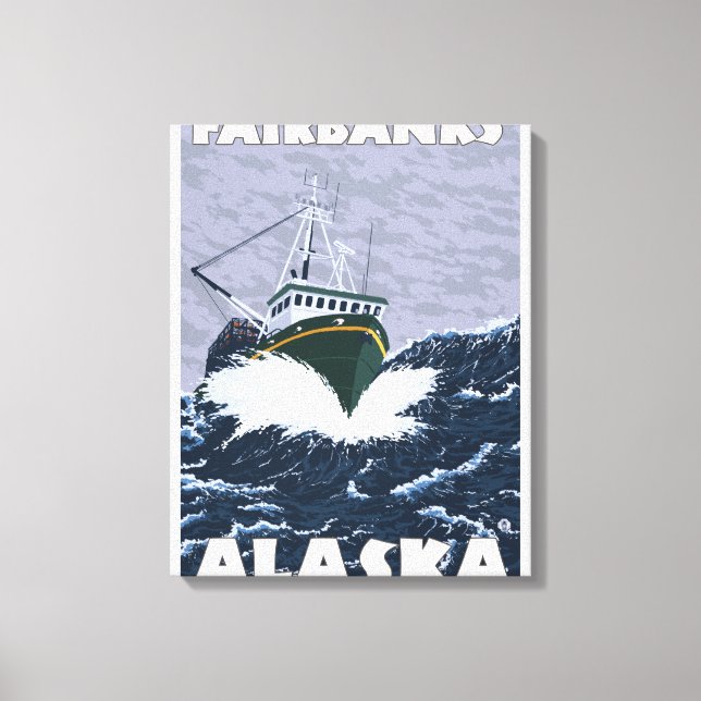 Fiskebåtsscen - Fairbanks, Alaska Canvastryck (Framsida)
