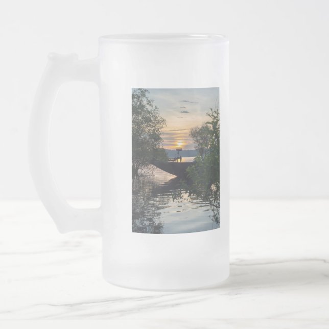 Fiskebåtssoluppgång Frostat Ölglas (Vänster)