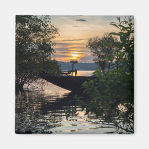 Fiskebåtssoluppgång Magnet