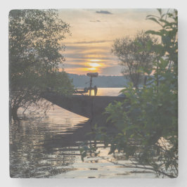 Fiskebåtssoluppgång Stenunderlägg