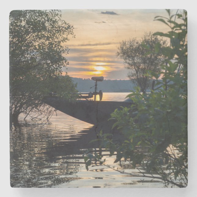 Fiskebåtssoluppgång Stenunderlägg (Framsidan)