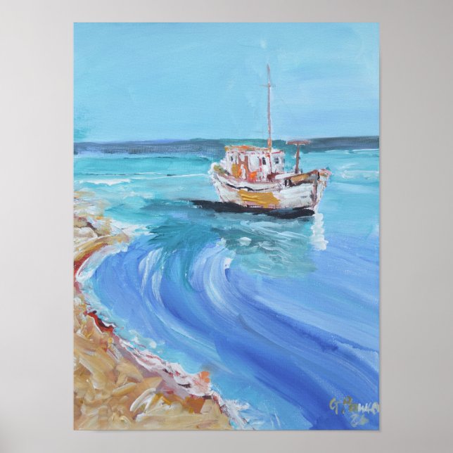 Fiskebåtvik med charm poster (Framsidan)